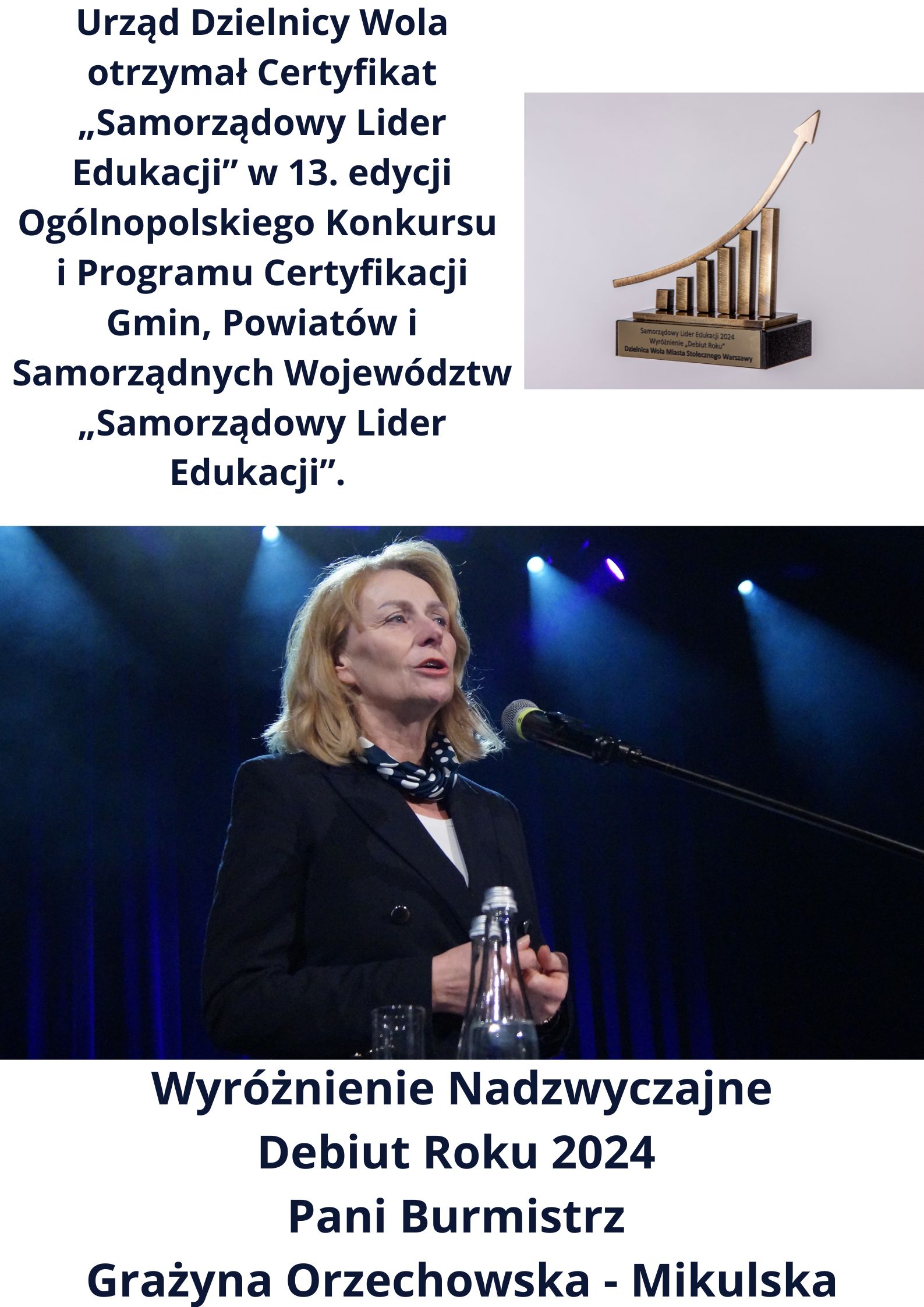 You are currently viewing Urząd Dzielnicy Wola otrzymał Certyfikat „Samorządowy Lider Edukacji”