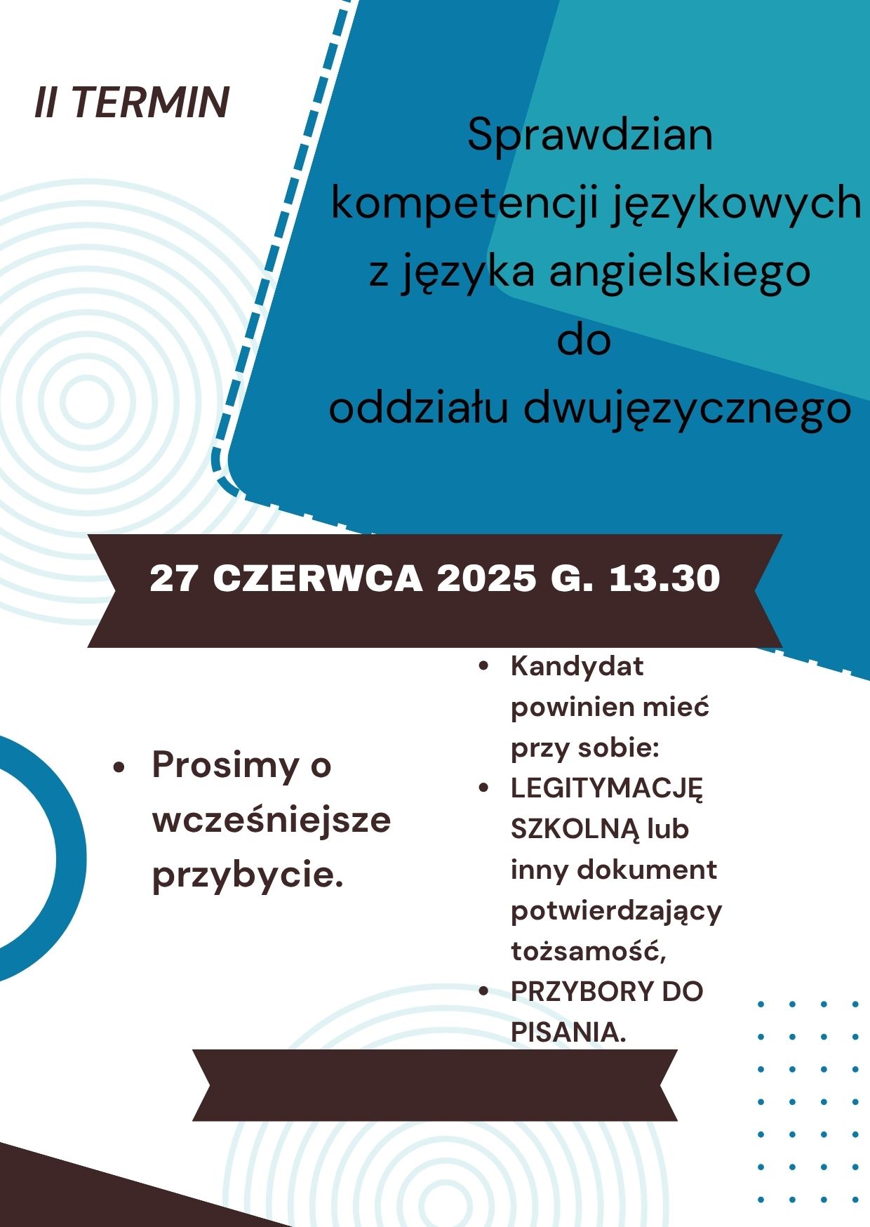 Read more about the article II termin SKJ z języka angielskiego 27 czerwca 2025 r.